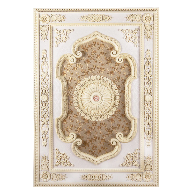 Banruo New Arriving Ivory White PS Rectangle Top Wall Board Rosette Ceiling Design Material Panel for Room Lighting Decoration