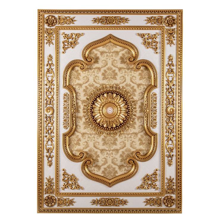 Banruo New Arriving Antique Gold PS Rectangle Top Wall Board Ceiling Fixture Medallion for Living Lighting Decoration