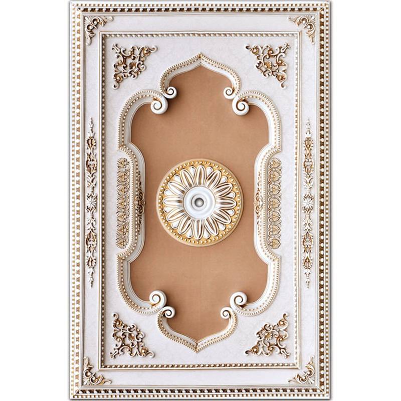 Banruo hot ps material artistic wedding ceiling board tiles panel ceiling chandelier molding for construction decor