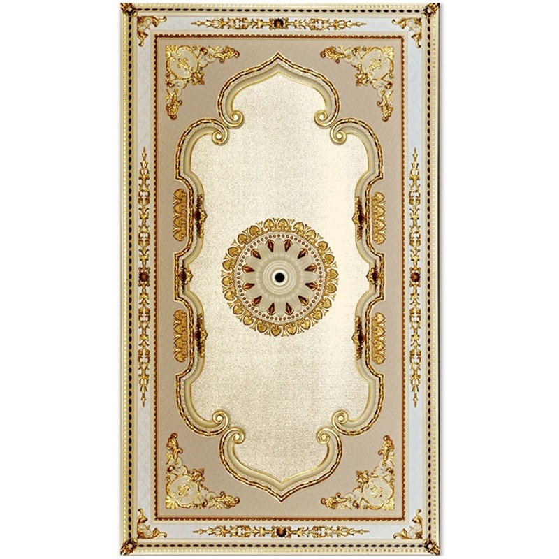 Banruo Luxurious Golden Plastic PS Rectangle Ceiling Tile Board Panel for Lightweight Decoration Material
