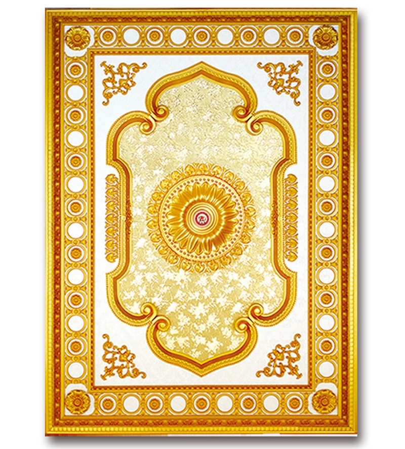 Banruo New Classical Artistic Ceiling Board Plastic PS Decorative Ceiling Plate Tiles Panel for Light Decoration