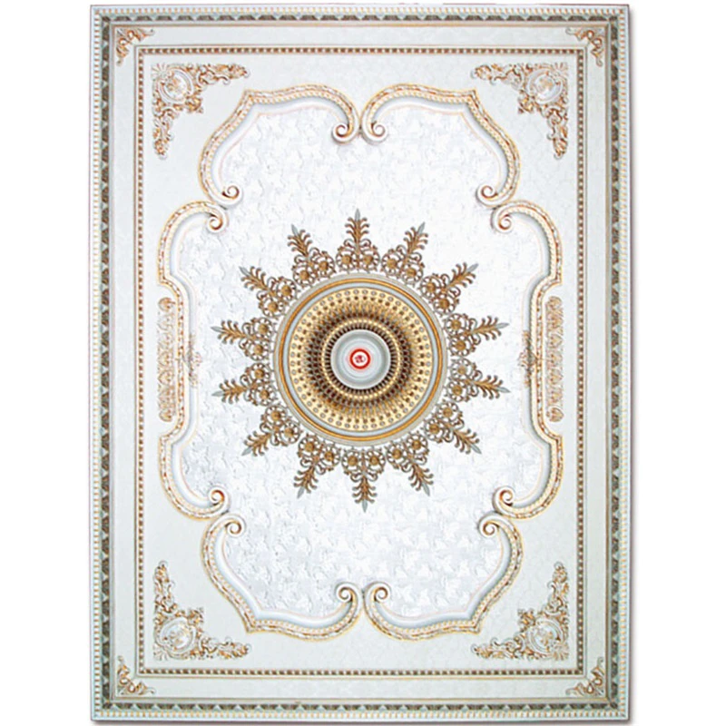Banruo high-level Artistic Rectangle Rosette Ceiling Top Wall Board Panel for Bedroom Decoration