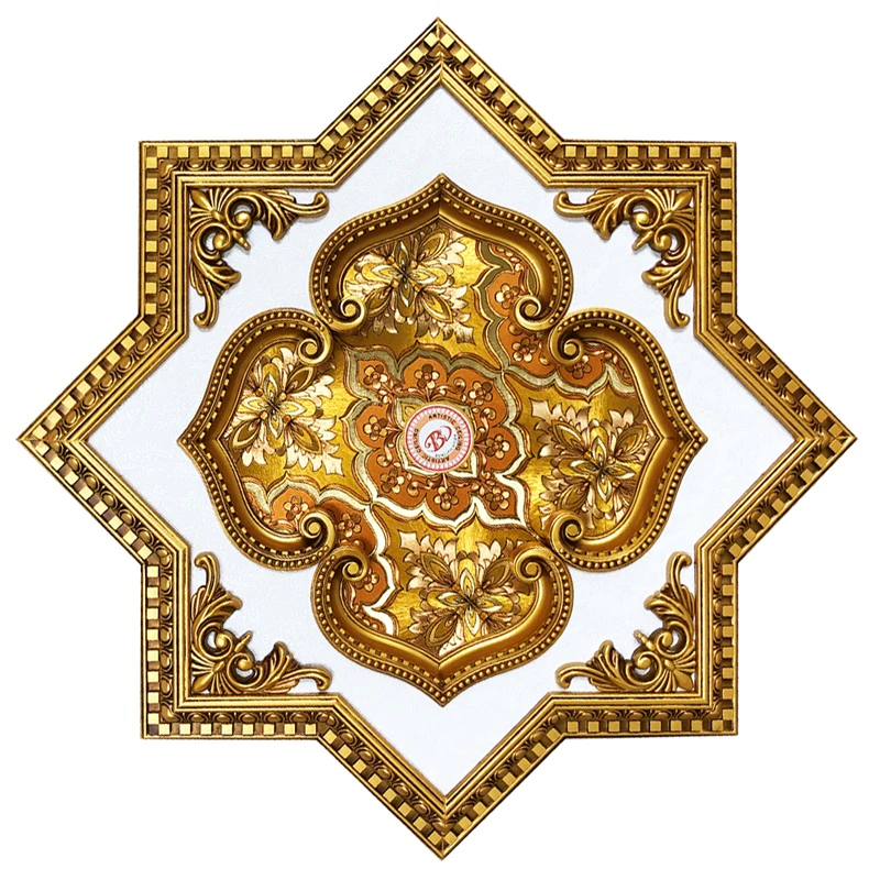 Banruo Artistic Ceiling Design PS Material Colored Ceiling Medallions Panel Tiles For Decoration