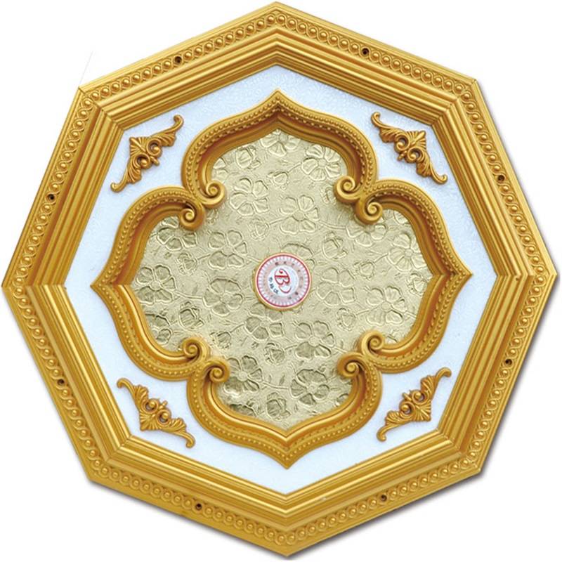 Banruo Plastic Gypsum Polygon Ceiling Ornaments Medallion for Home Building Decoration