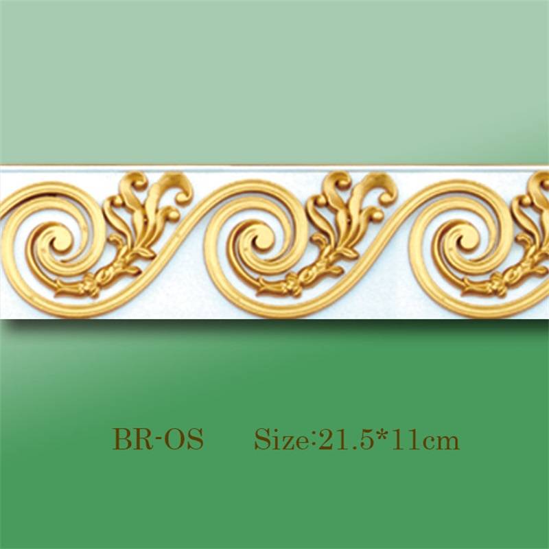 Banruo New Style Gold PU Hollowed Veneer Ornament Cornice Rosette Appliques Accessories For House Decoration