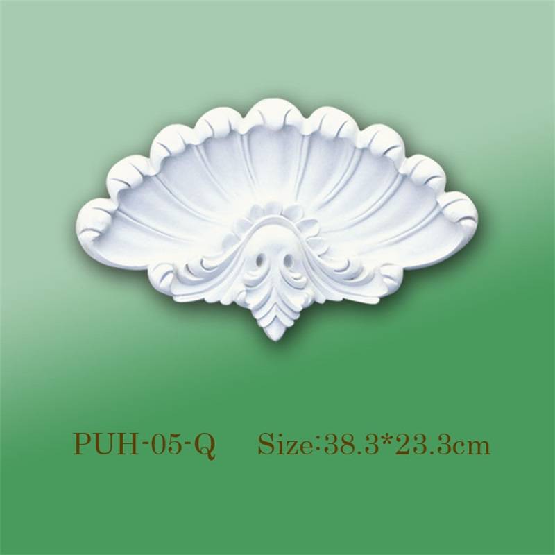 Banruo Wholesale White PU Carving Veneer Ornament  Applique Accessories For Furniture Decoration