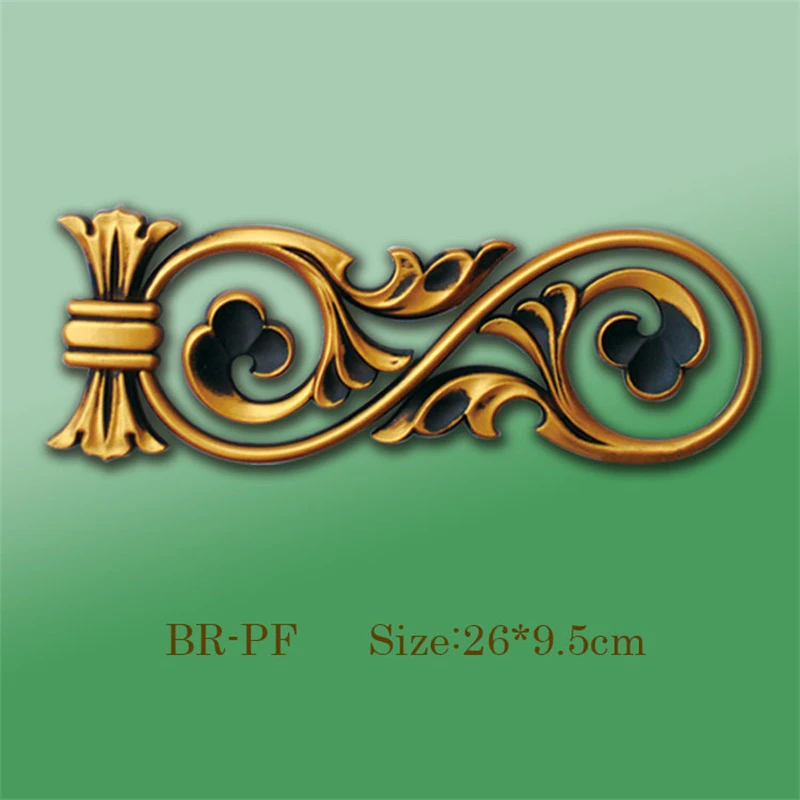 Banruo Classic Style Gold PS Hollowed Cornice Veneer Ornamental Ceiling Moulding Appliques Accessories For House Decoration
