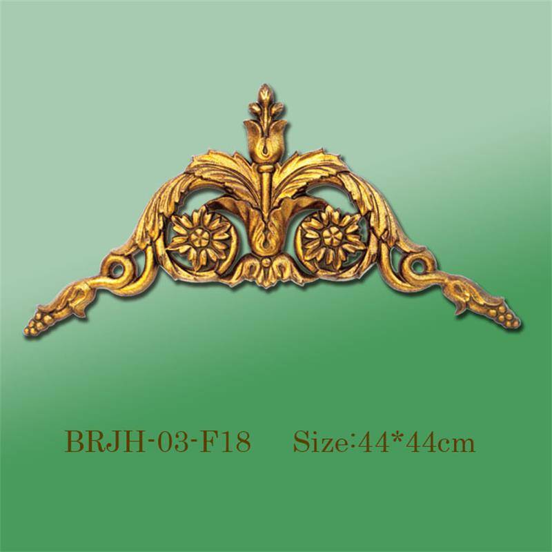 Banruo Golden PS Panel Carving Veneer Ornamental Corner Appliques Accessories For Home Wall Decoration