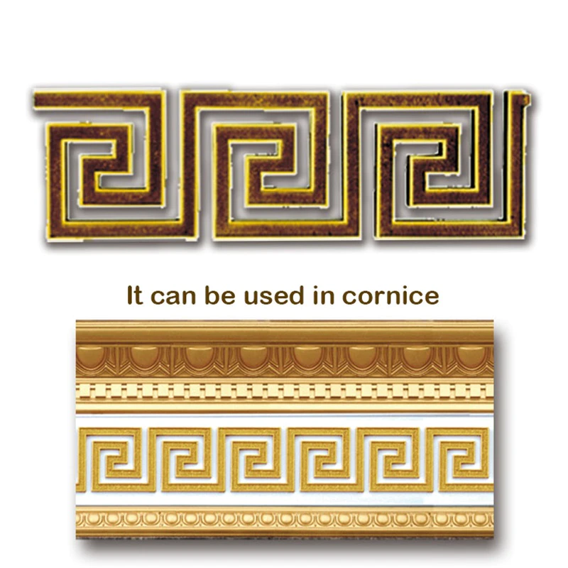 Banruo Classic Style Gold PS Hollowed Cornice Veneer Ornament Decorative Ceiling Appliques Accessories For House Decoration
