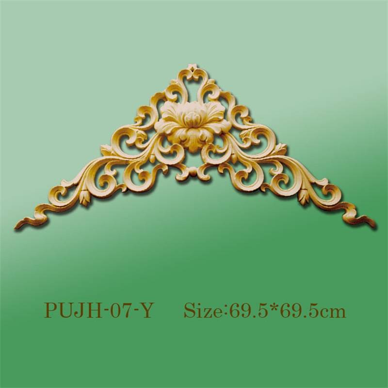 Banruo Factory Price PU Flower Hollowed Veneer Corner Ornamental Appliques Accessories For Home Ceiling Decoration