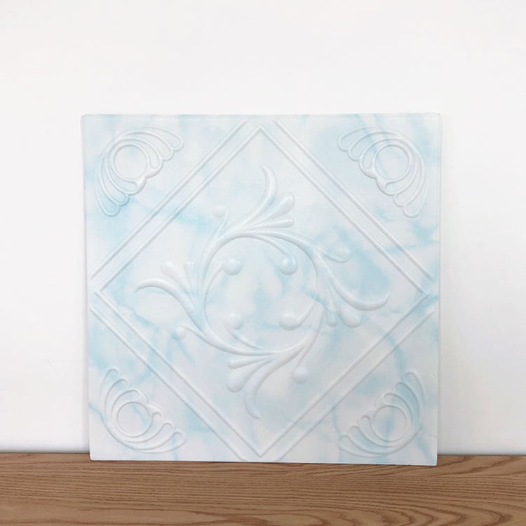 Banruo Cheapest Classic Aqua and White Styrofoam Decor Ceiling Tiles Fancy Wall Paneling