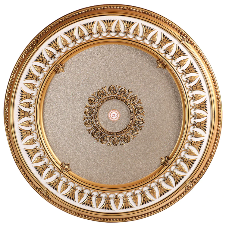Banruo new artistic style flower carved top wall board plastic ceiling medallion ceiling tile designs for decor