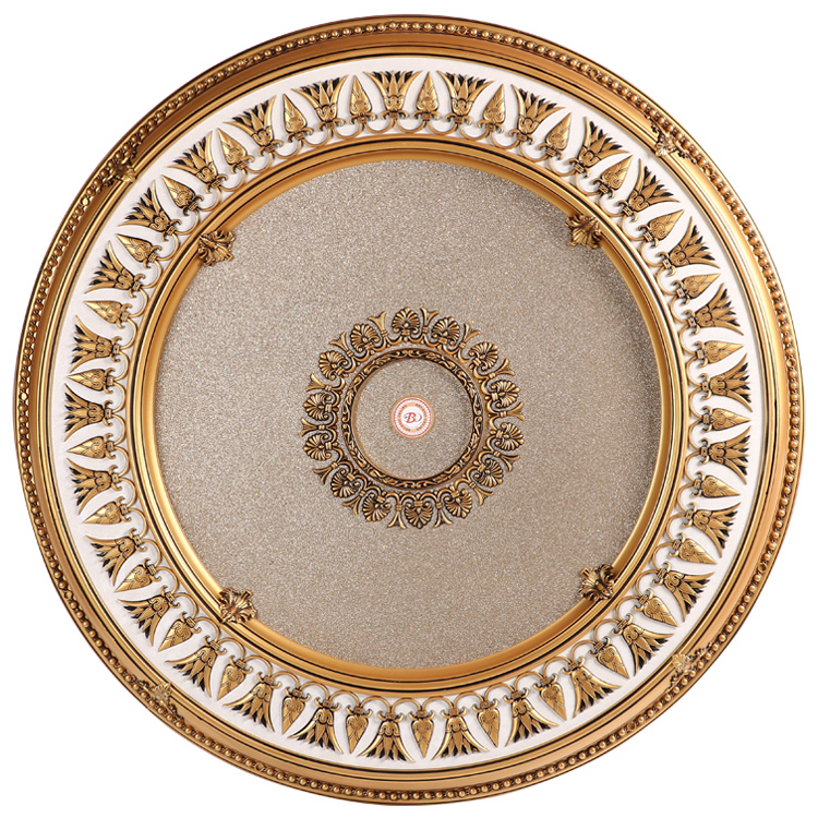 Banruo new artistic style flower carved top wall board plastic ceiling medallion ceiling tile designs for decor