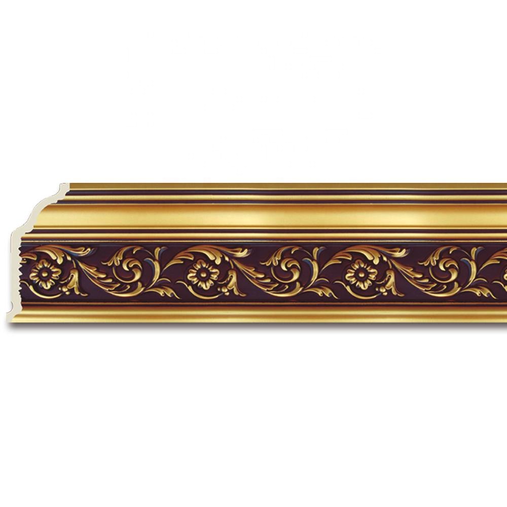 PVC PS Material Flower Baseboard Moulding Styles Crown Molding Decoration for Ceiling Wall