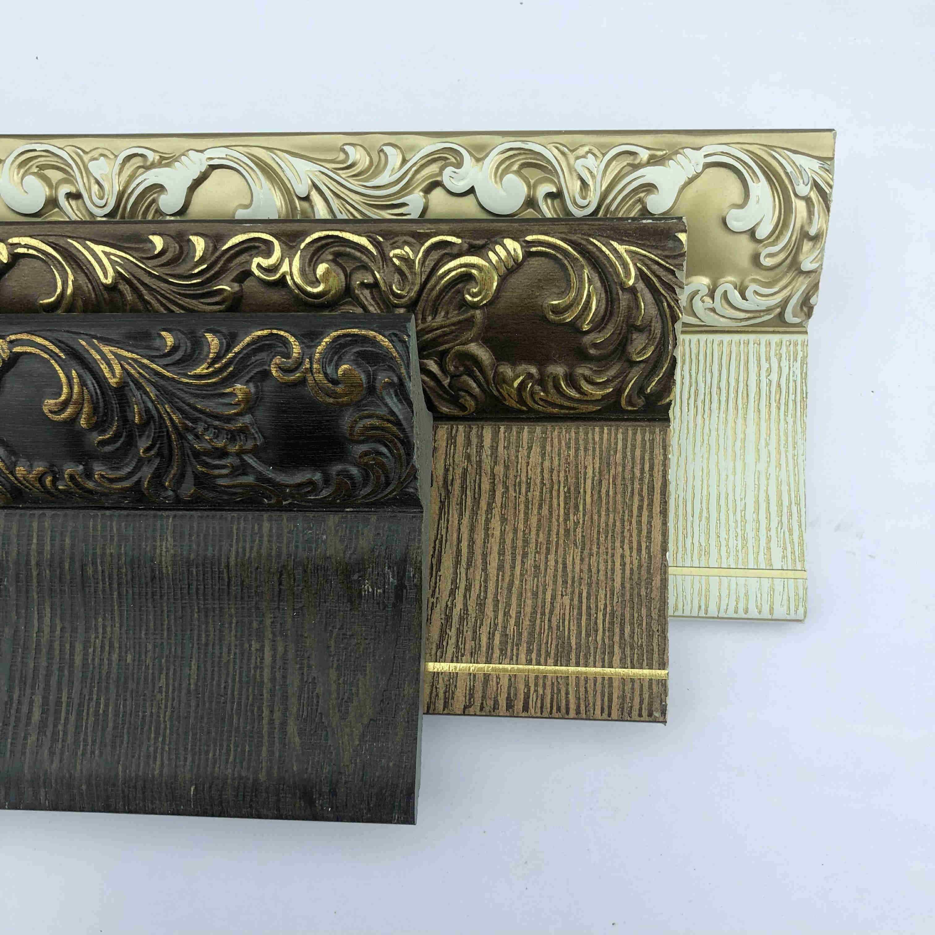European style decorative ceiling molding artistic wood like cornice PS moulding line