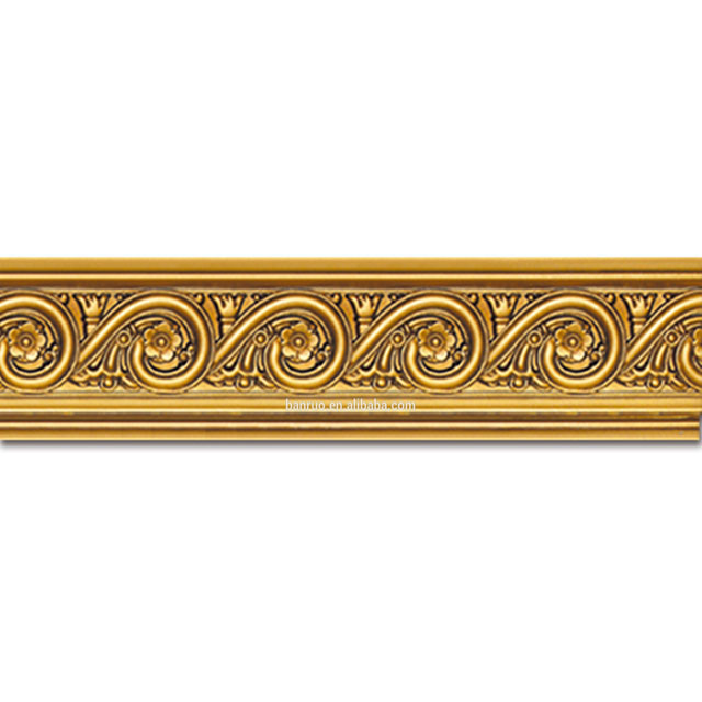 Banruo Artistic Molding Plaster Moulding Curtain Line Low Profile Crown Moulding Cornice For House