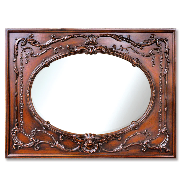 Banruo European Wood Red Decorative PU PS Mirror Frame Cornice Photos Frame Moulding For Wall Coating