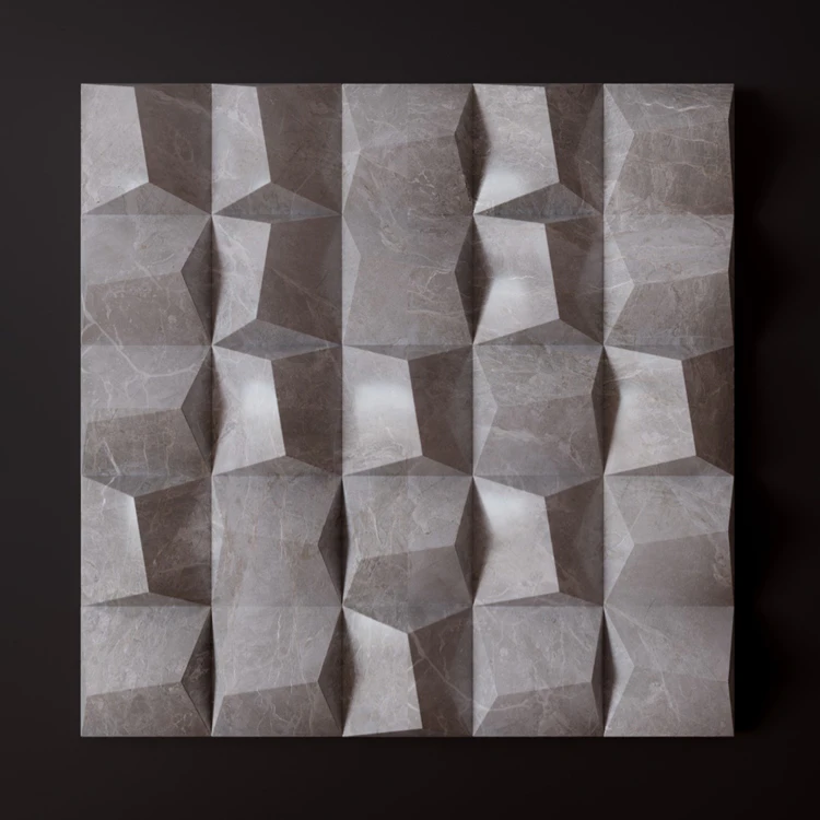 Banruo New Arrival Quick Install PU Plastic Marble Color 3D Wall Tiles For Lounge Decoration