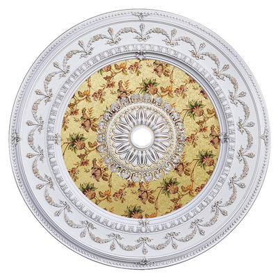 Banruo Artistic  White and Floral PS Polystyrene Tiles Ceiling Decoration For Lights